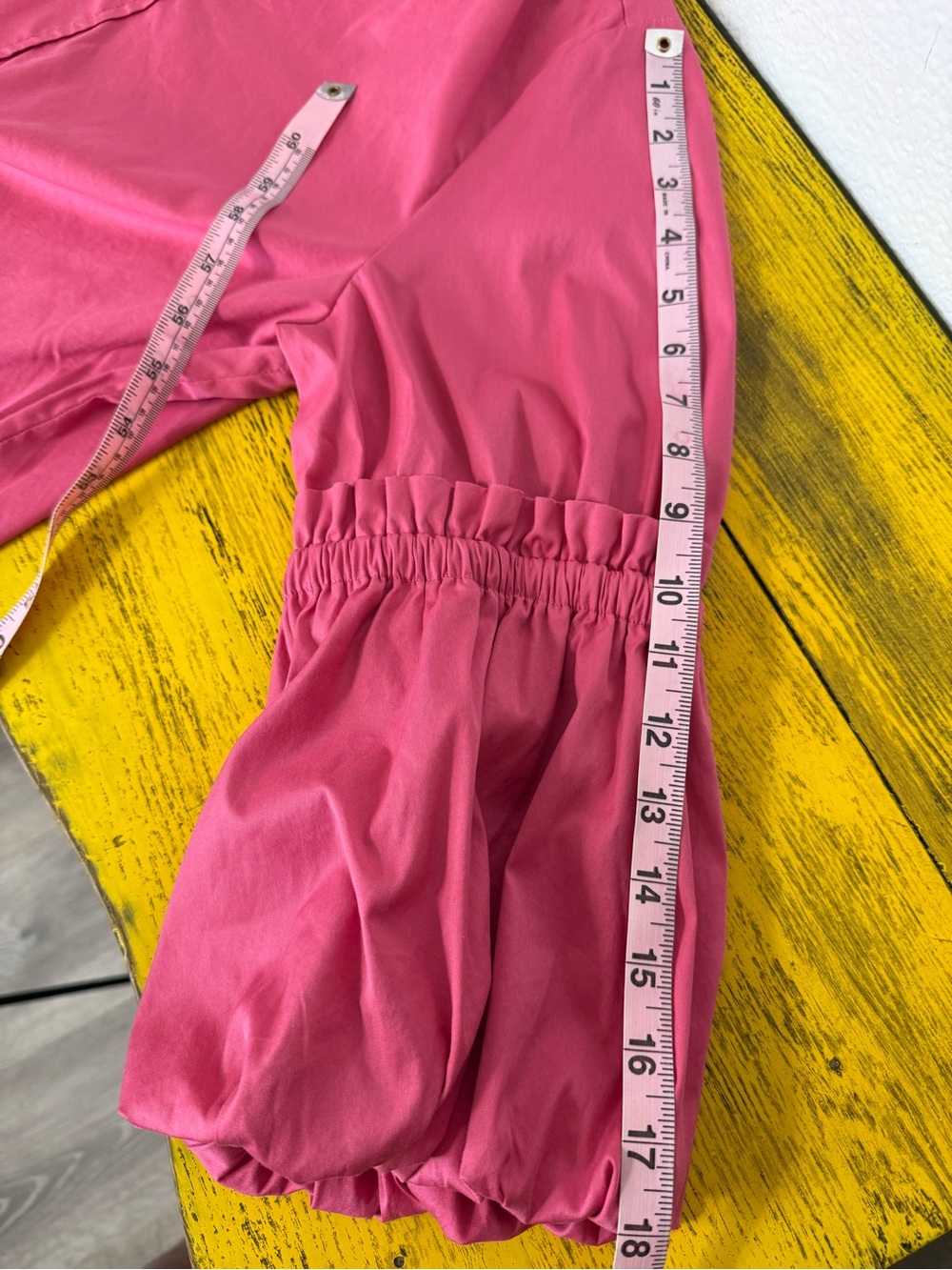 Chico’s Poplin Balloon Sleeve Popover Blouse Pink Women’s Size 12 (Chico’s 2) - Picture 5 of 9